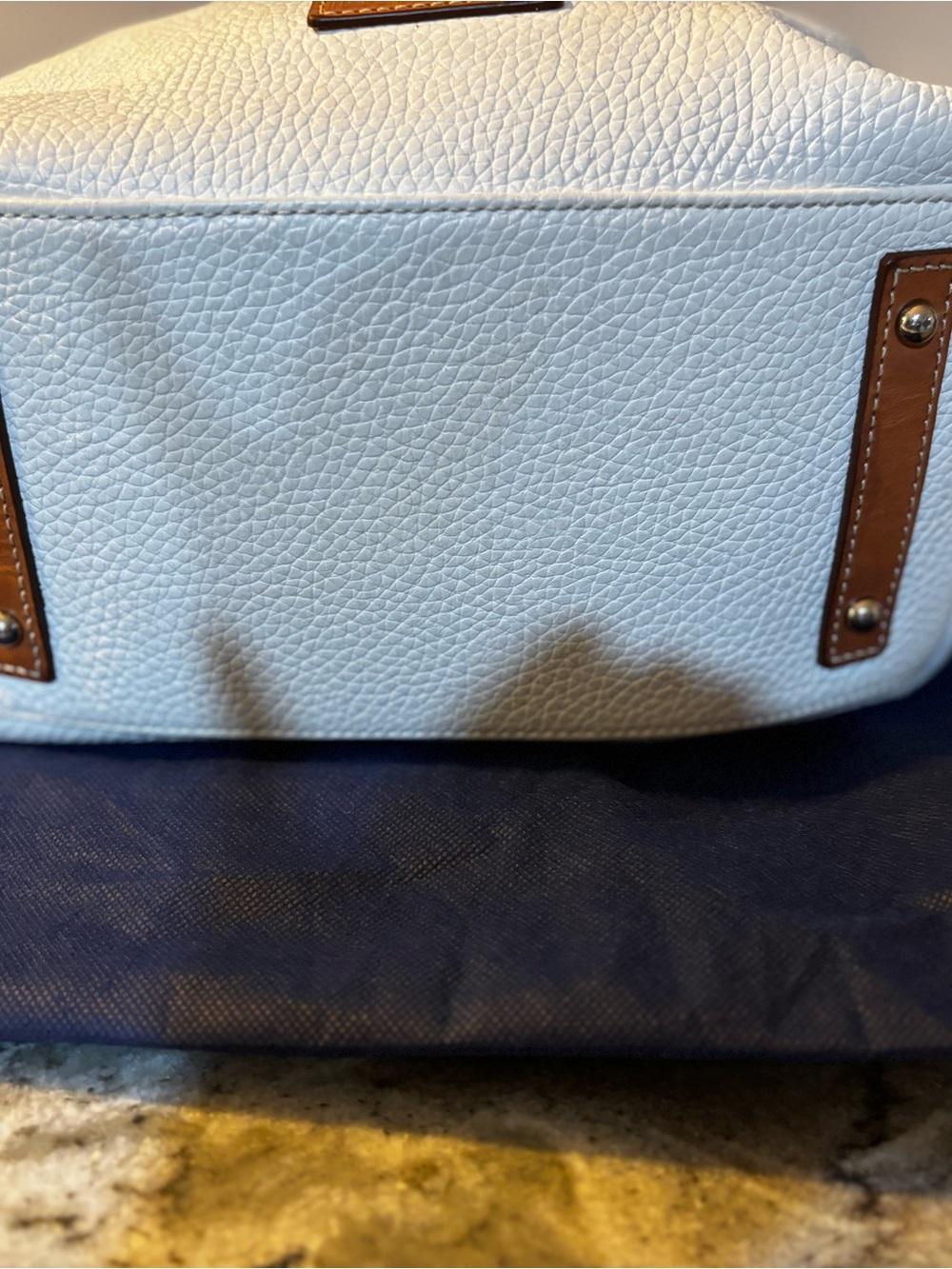 Dooney & Bourke White Pebble Leather Tassel Hobo Shoulder Bag - Picture 11 of 15